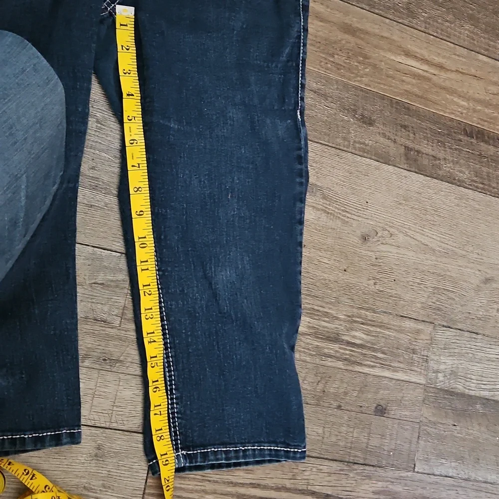 Dark Blue Denim Capri. 17/21 Exclusive Denim Womems Size 12 - Picture 6 of 10